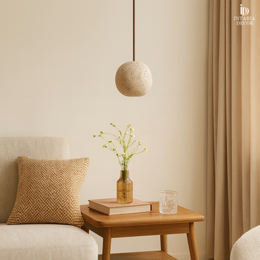 Minimalist natural stone pendant lamp for living room