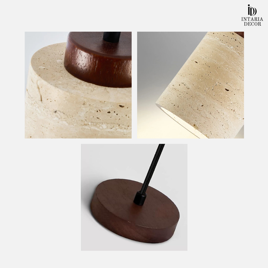 Hardwired stone pendant light for contemporary interiors