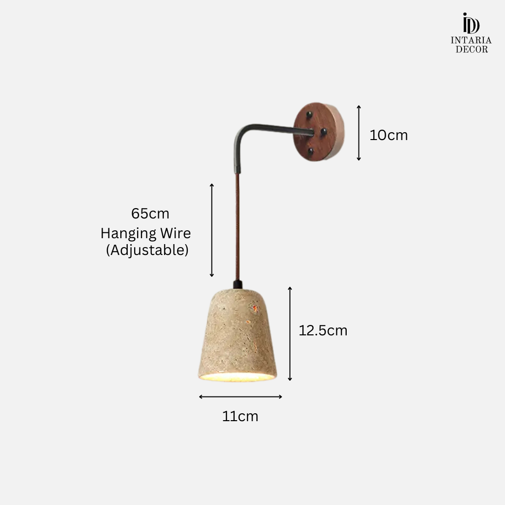 Luxury decorative wall light with natural stone and wood