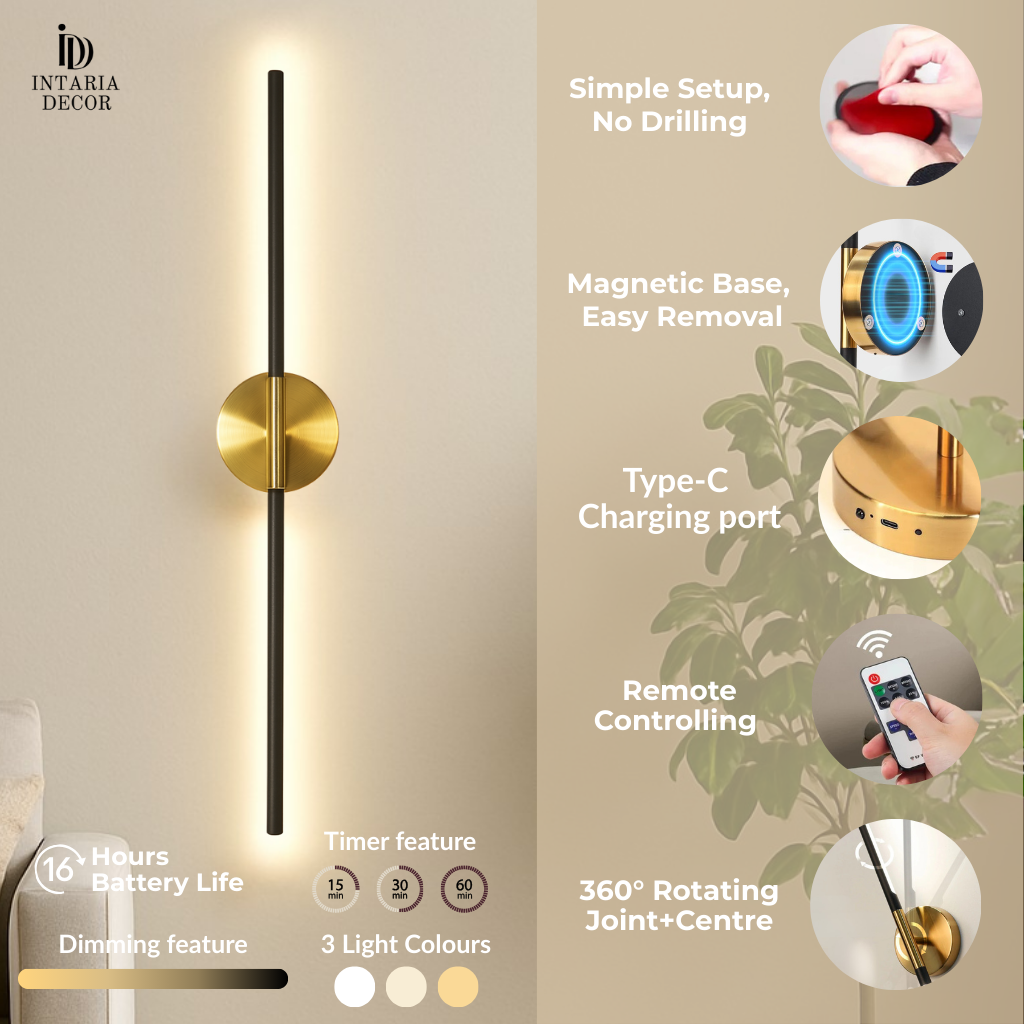Modern wireless LED wall light for bedroom and living room