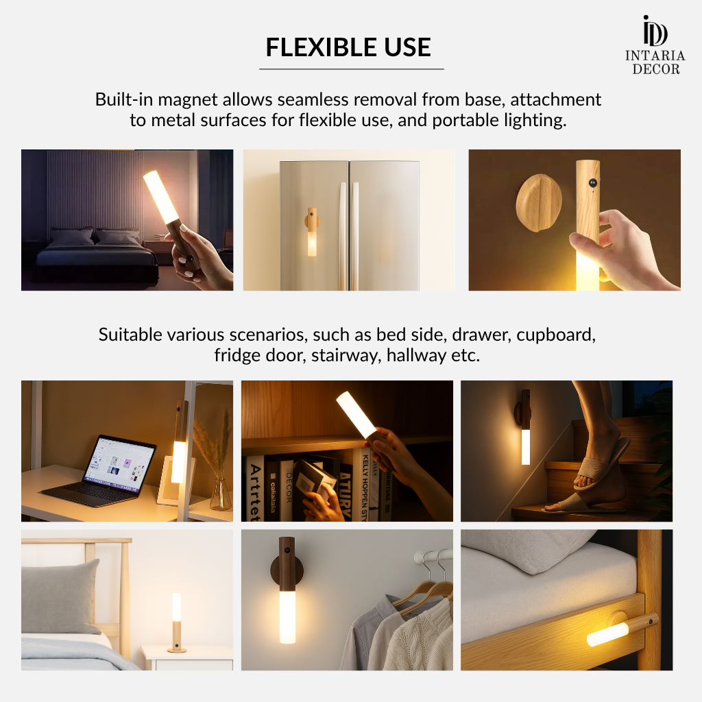 Compact modern rechargeable LED wall lamp