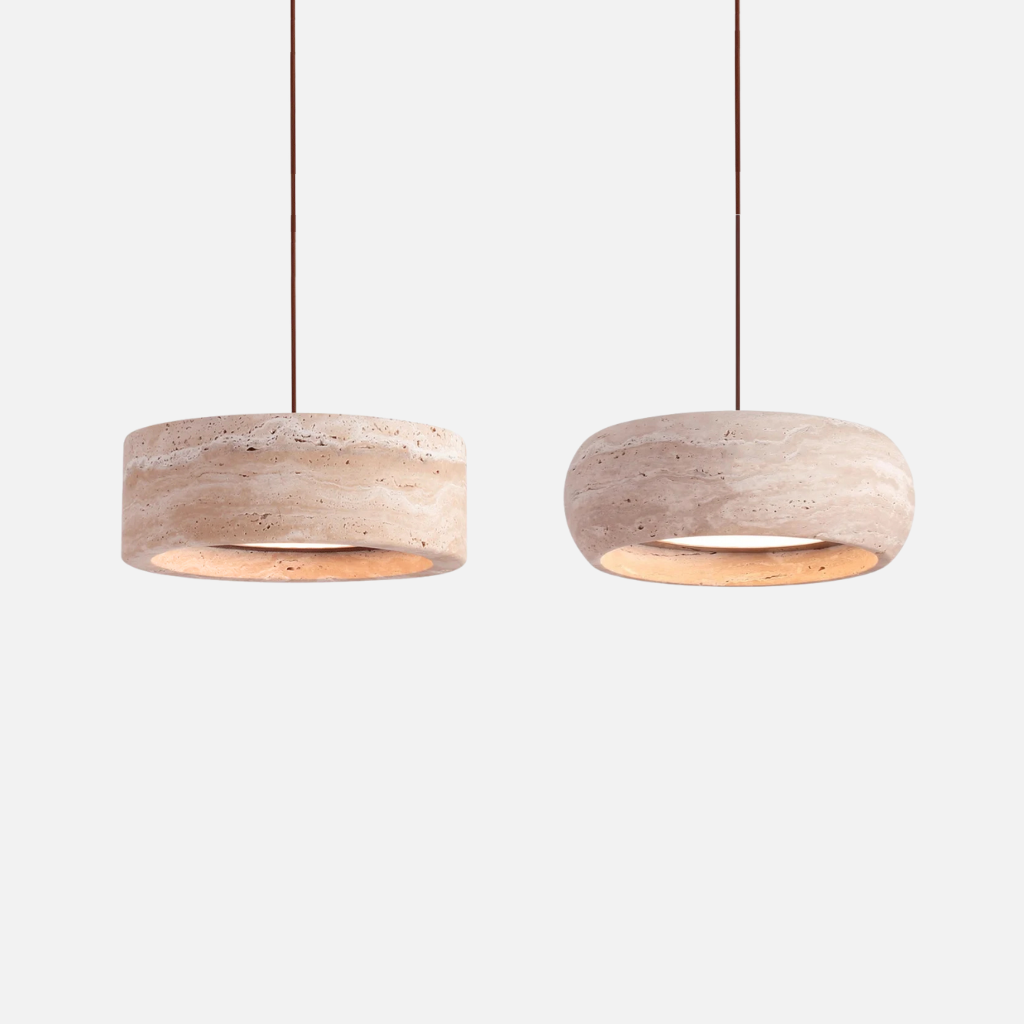 Eryos stone pendant light with 18W LED bulb