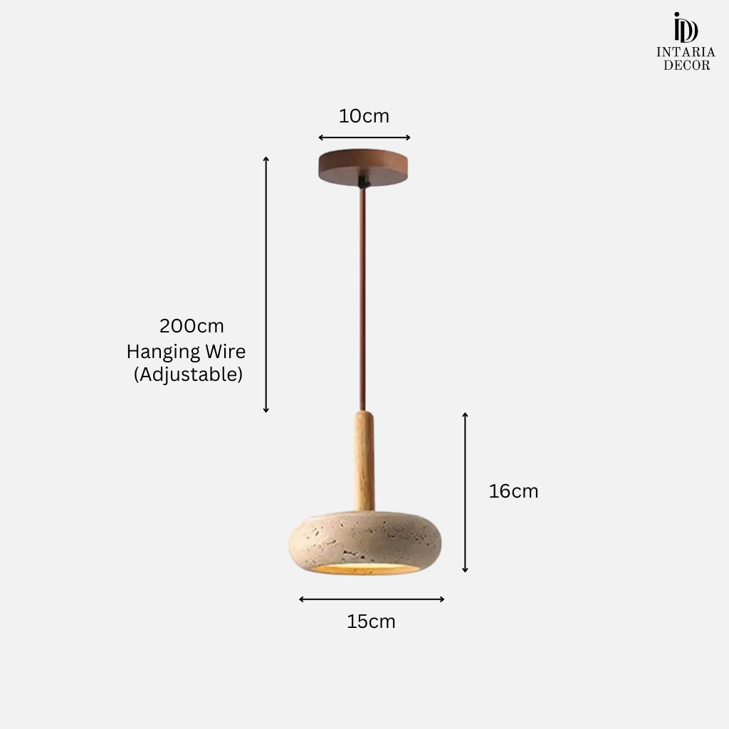 Small space minimalist stone pendant lamp