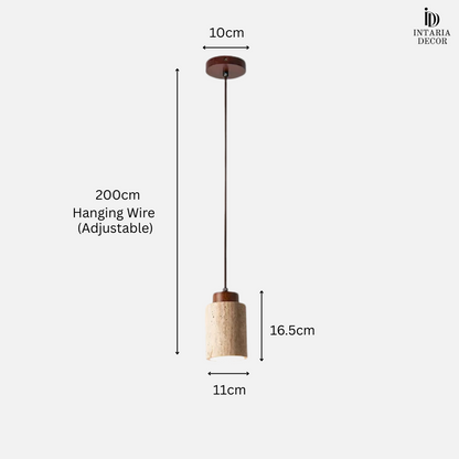 Contemporary hardwired stone pendant lamp with LED bulb