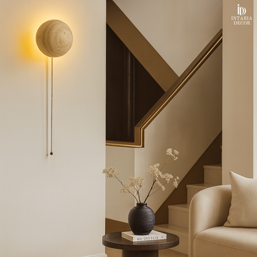 Minimalist stone wall lamp for bedroom and living room