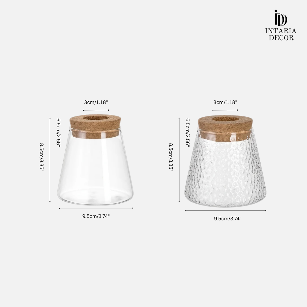 Small Glass Vase with Wooden Accent – Perfect for Flowers and Home Styling