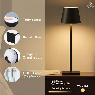 Portable touch control lamp for bedroom and living room
